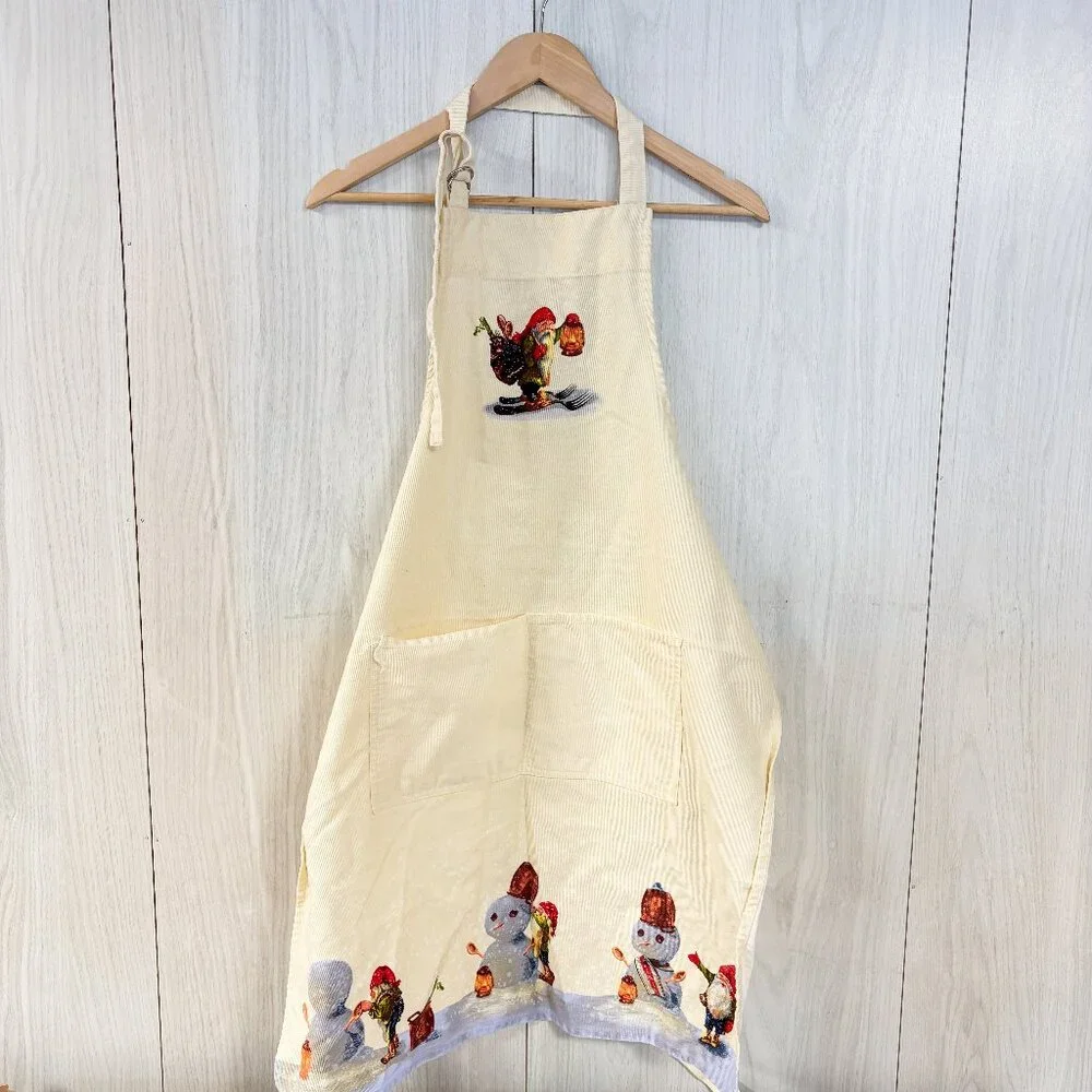 Williams Sonoma Vintage Christmas Nordic Santa Cooking Apron